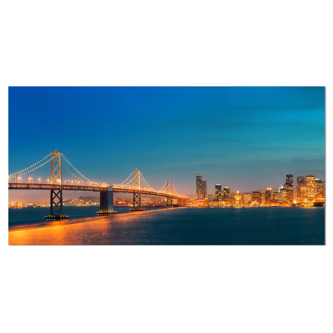 Designart - Illuminated San Francisco Skyline - Cityscape Canvas Print
